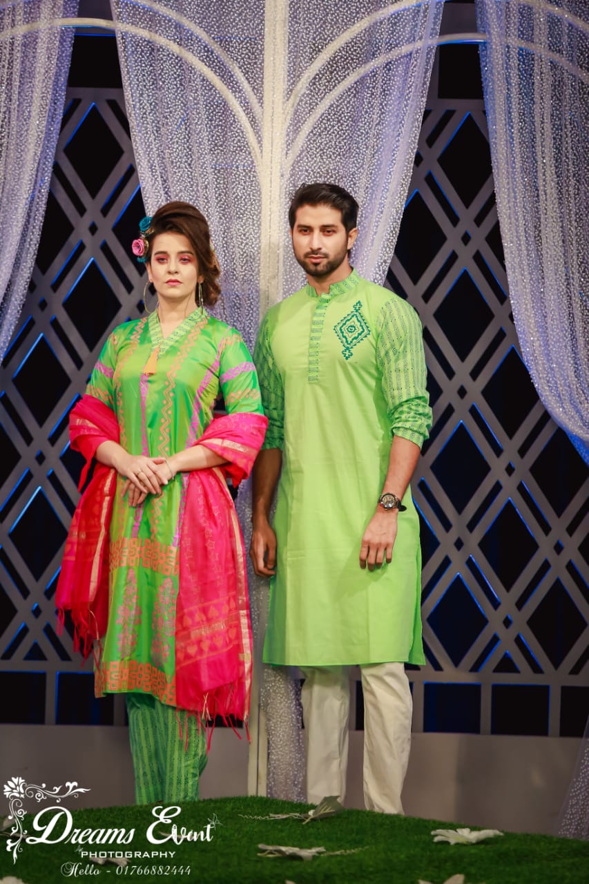 Jora pata - Couple set Silk sharee Lilen panjabi Work... | Facebook