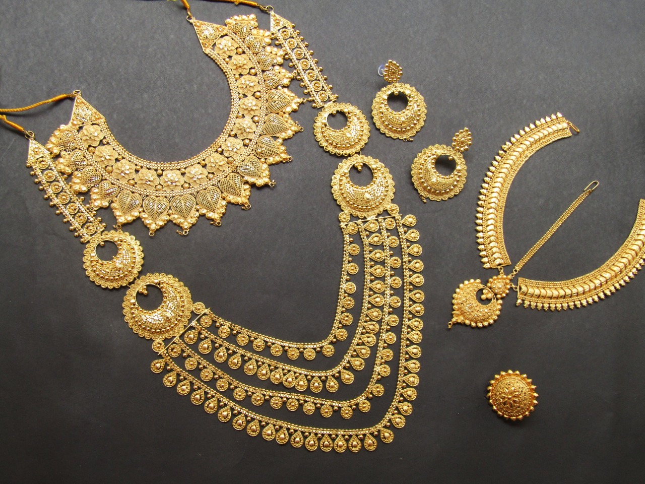 Gold Plated Bridal Jewelry Combo Set - Beshi Deshi